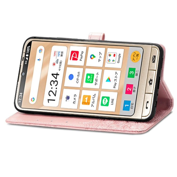 For Sharp Simple Sumaho 6 Mandala Flower Embossed Leather Phone Case