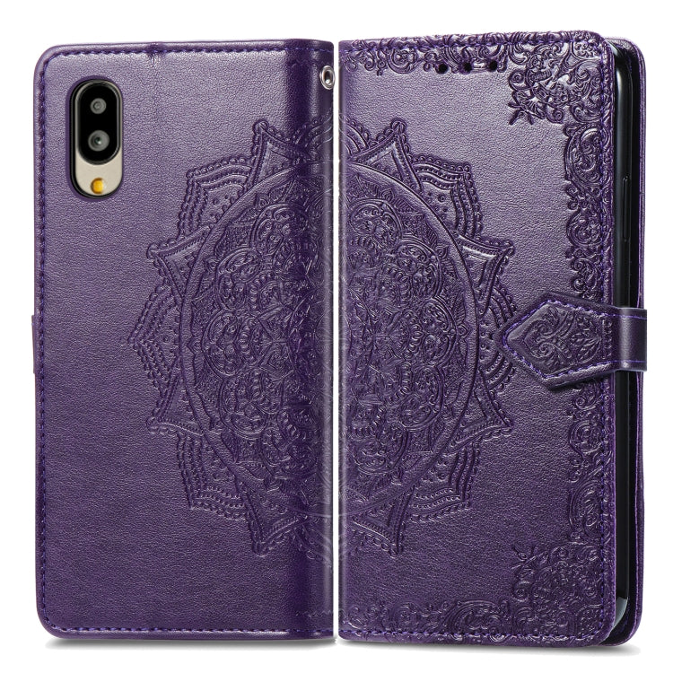 For Sharp Simple Sumaho 6 Mandala Flower Embossed Leather Phone Case