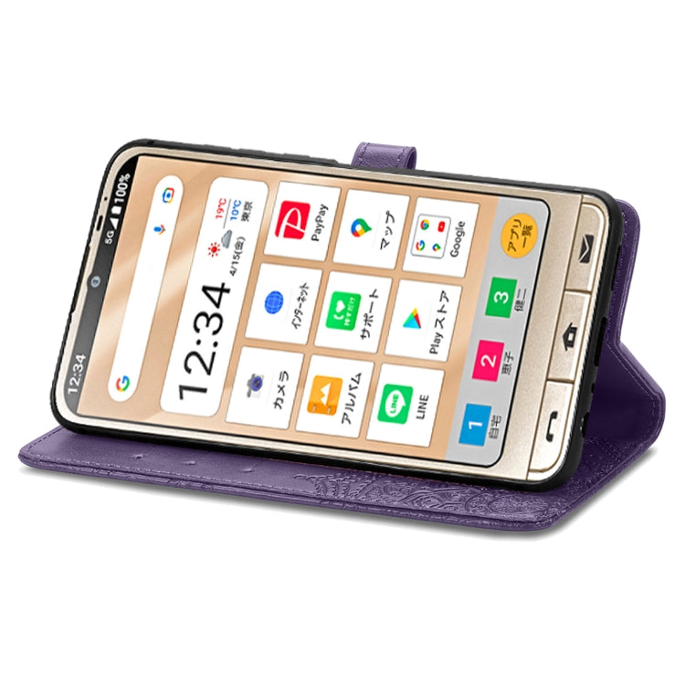 For Sharp Simple Sumaho 6 Mandala Flower Embossed Leather Phone Case