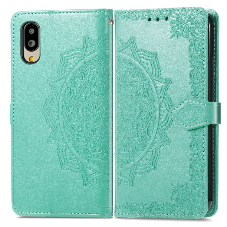 For Sharp Simple Sumaho 6 Mandala Flower Embossed Leather Phone Case