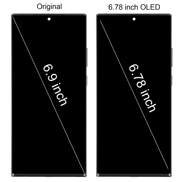 For Samsung Galaxy Note20 Ultra 5G SM-N986B 6.78 inch OLED LCD Screen Digitizer Full Assembly with Frame  - Silver