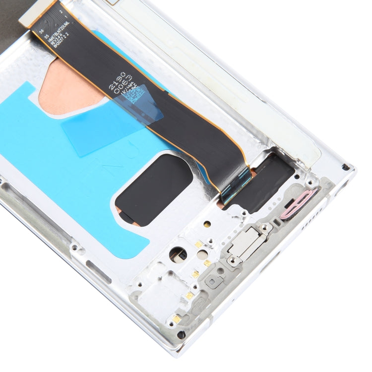 For Samsung Galaxy Note20 Ultra 5G SM-N986B 6.78 inch OLED LCD Screen Digitizer Full Assembly with Frame  - Silver