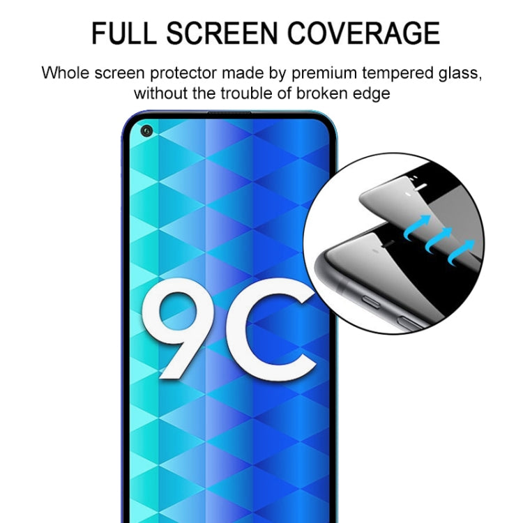For Huawei Honor 9C Full Glue Full Screen Tempered Glass Film(Black)
