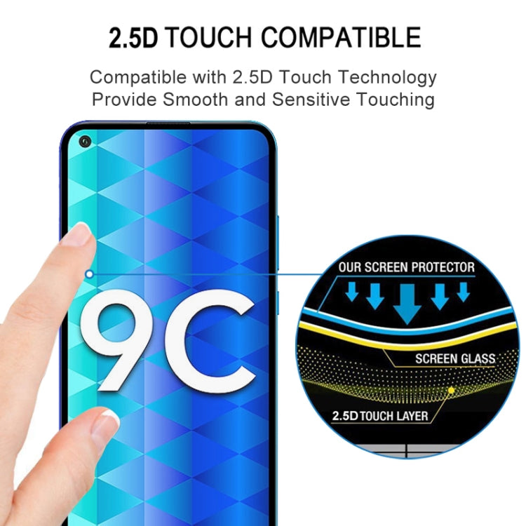 For Huawei Honor 9C Full Glue Full Screen Tempered Glass Film(Black)