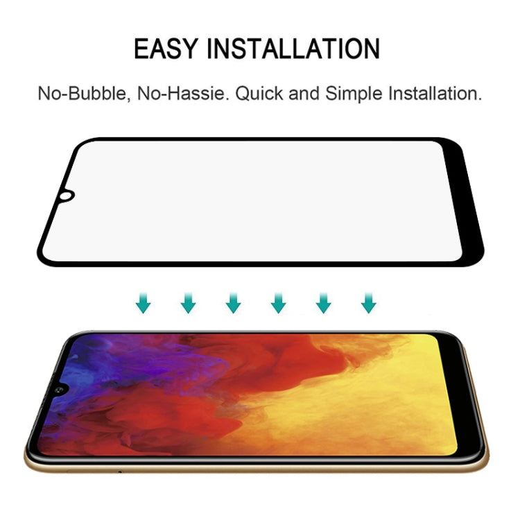 For Huawei Y6p Full Glue Full Screen Tempered Glass Film(Black)