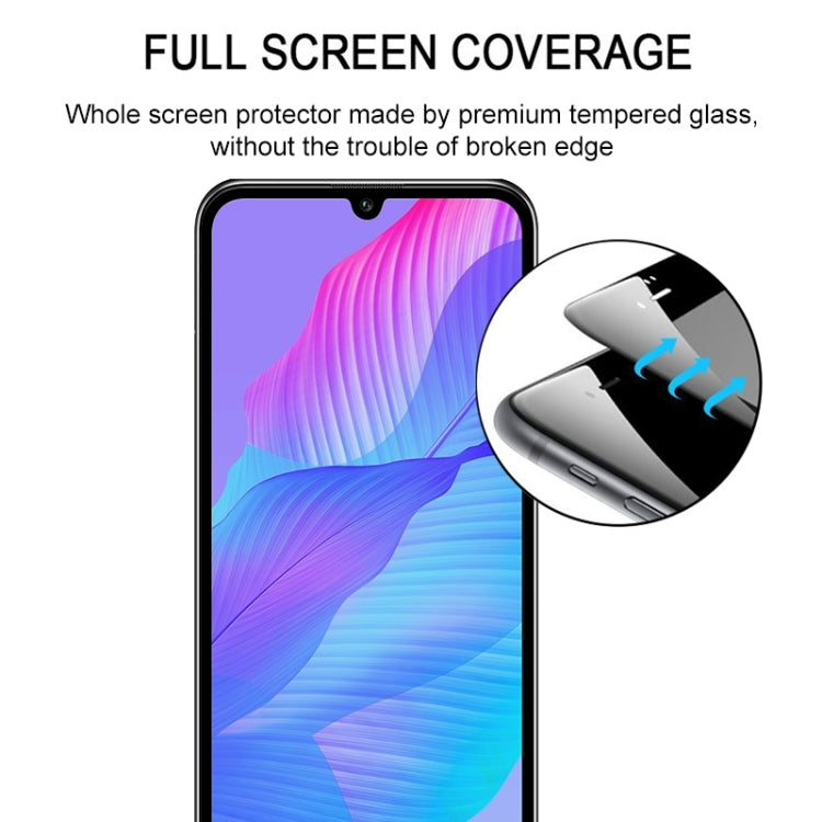 For Huawei Y8p Full Glue Full Screen Tempered Glass Film(Black)