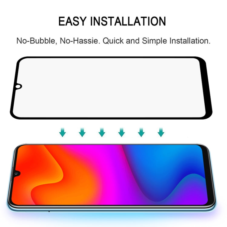 For Huawei Y8p Full Glue Full Screen Tempered Glass Film(Black)