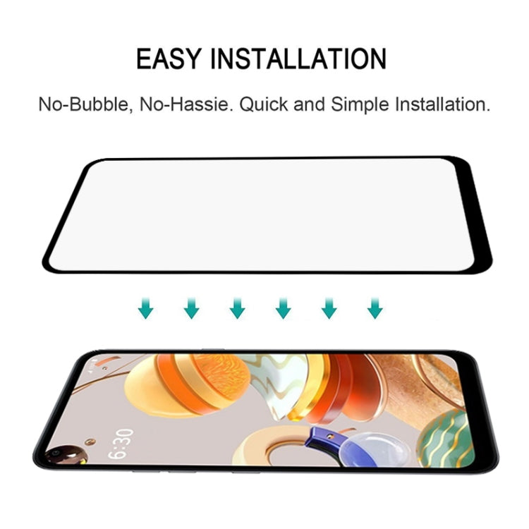For LG Q61 Full Glue Full Screen Tempered Glass Film(Black)