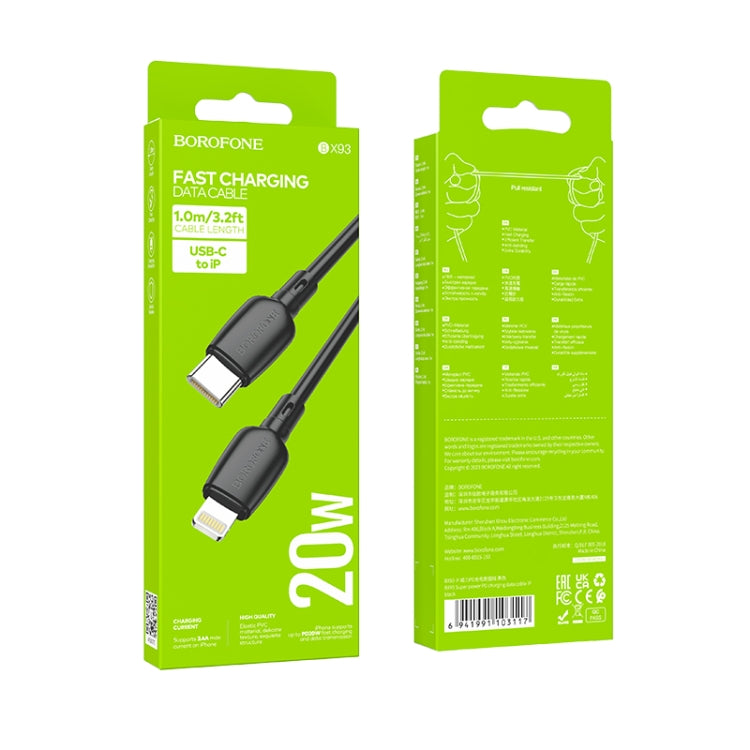Borofone BX93 PD 20W USB-C/Type-C to 8 Pin Data Cable, Length: 1m