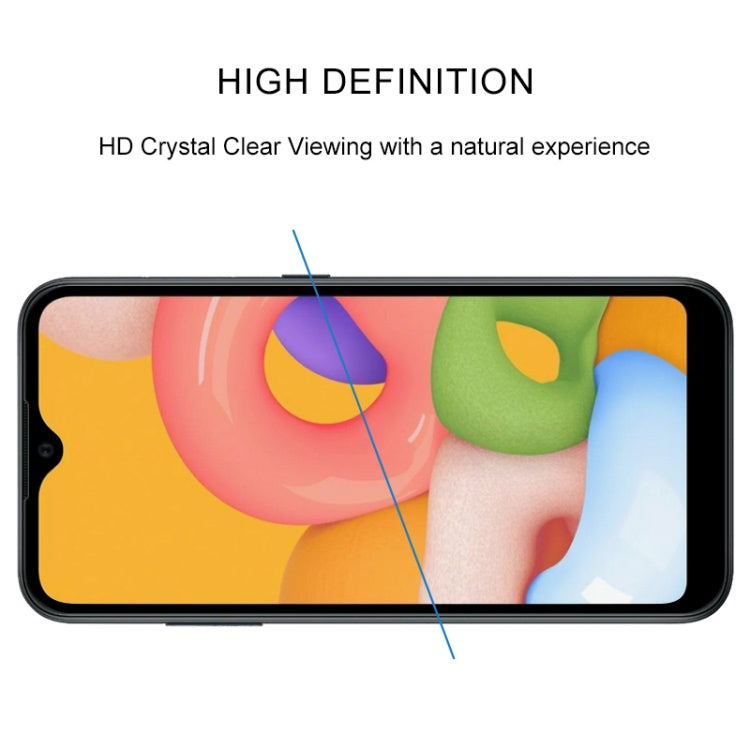 For Samsung Galaxy A01 Full Glue Full Screen Tempered Glass Film(Black)
