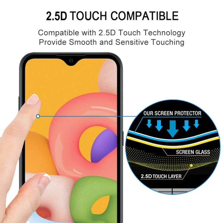 For Samsung Galaxy A01 Full Glue Full Screen Tempered Glass Film(Black)