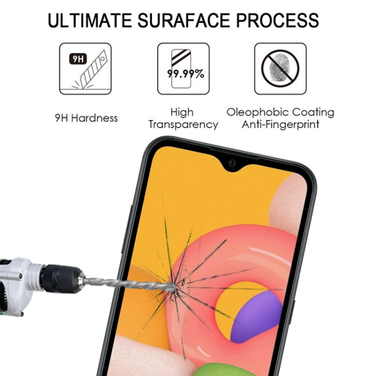 For Samsung Galaxy A01 Full Glue Full Screen Tempered Glass Film(Black)