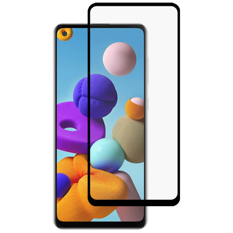 For Samsung Galaxy A21s Full Glue Full Screen Tempered Glass Film(Black)