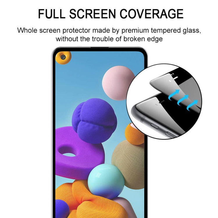 For Samsung Galaxy A21s Full Glue Full Screen Tempered Glass Film(Black)