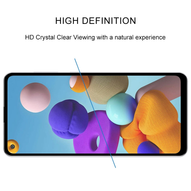 For Samsung Galaxy A21s Full Glue Full Screen Tempered Glass Film(Black)