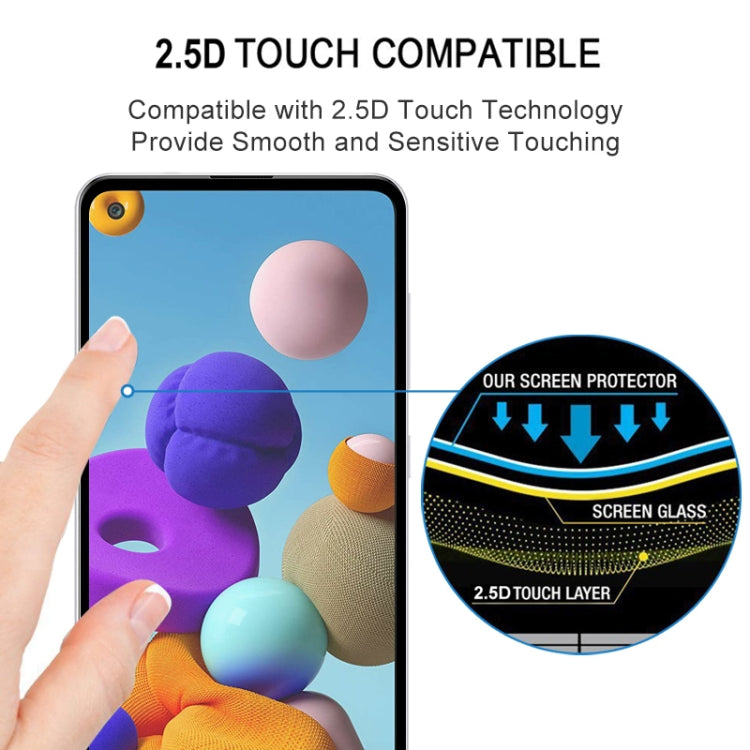 For Samsung Galaxy A21s Full Glue Full Screen Tempered Glass Film(Black)