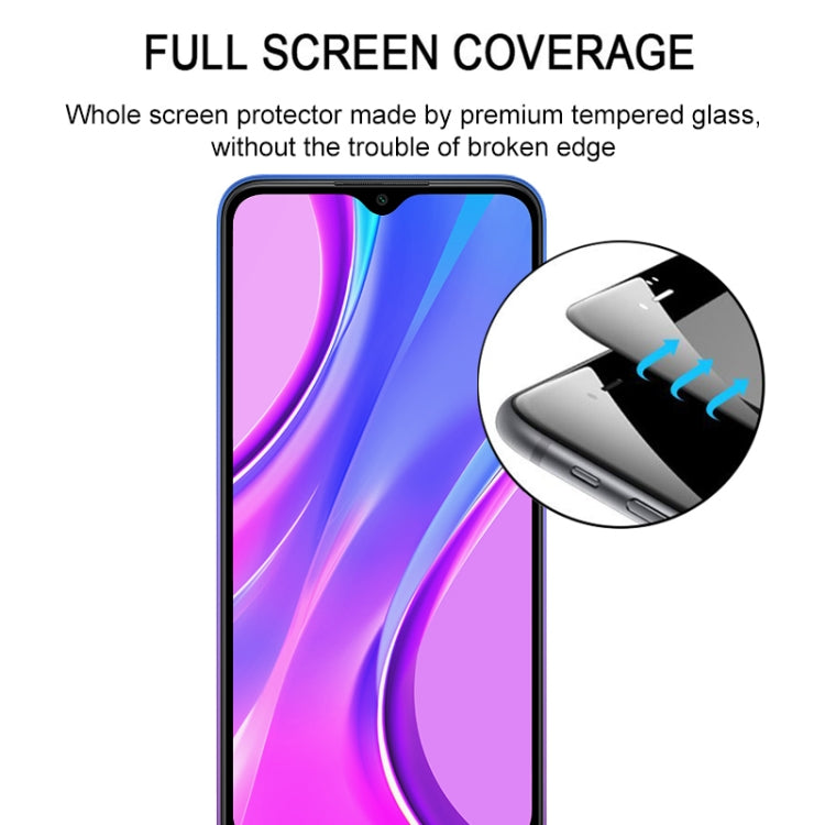 For Xiaomi Redmi 9 Full Glue Full Screen Tempered Glass Film(Black)