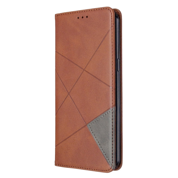 For LG K51 Rhombus Texture Horizontal Flip Magnetic Leather Case with Holder & Card Slots & Wallet