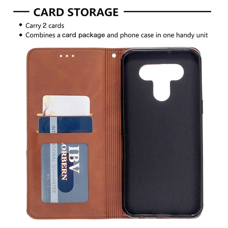 For LG K51 Rhombus Texture Horizontal Flip Magnetic Leather Case with Holder & Card Slots & Wallet