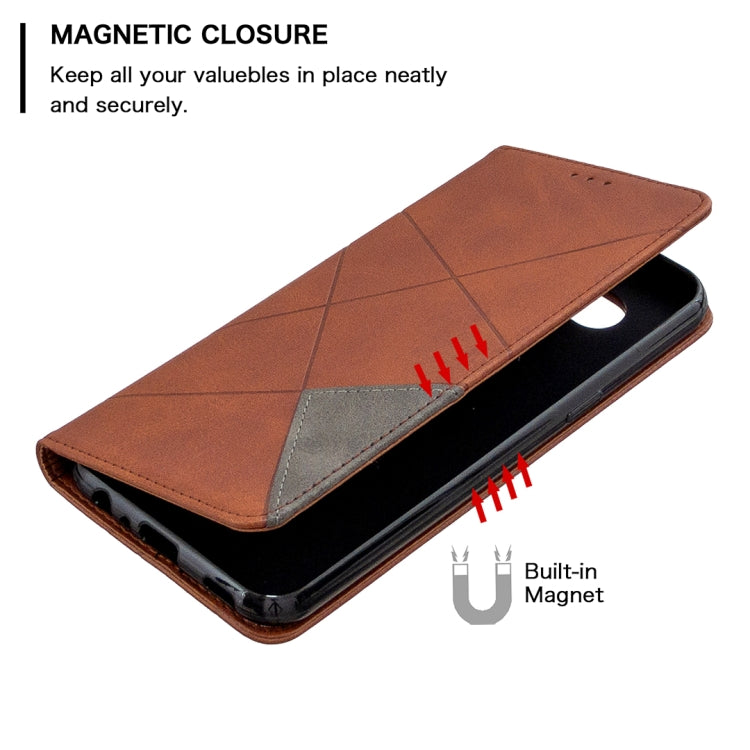 For LG K51 Rhombus Texture Horizontal Flip Magnetic Leather Case with Holder & Card Slots & Wallet