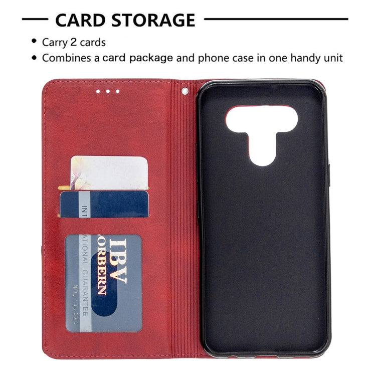 For LG K51 Rhombus Texture Horizontal Flip Magnetic Leather Case with Holder & Card Slots & Wallet