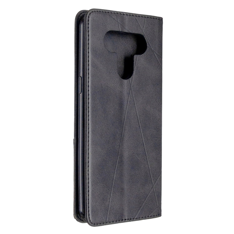For LG K51 Rhombus Texture Horizontal Flip Magnetic Leather Case with Holder & Card Slots & Wallet
