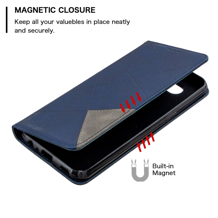 For LG K51 Rhombus Texture Horizontal Flip Magnetic Leather Case with Holder & Card Slots & Wallet
