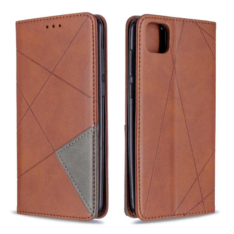 For Huawei Y5P / Honor 9S Rhombus Texture Horizontal Flip Magnetic Leather Case with Holder & Card Slots & Wallet