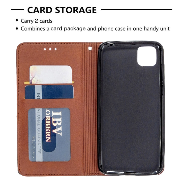 For Huawei Y5P / Honor 9S Rhombus Texture Horizontal Flip Magnetic Leather Case with Holder & Card Slots & Wallet