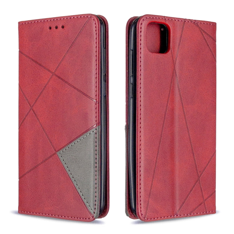 For Huawei Y5P / Honor 9S Rhombus Texture Horizontal Flip Magnetic Leather Case with Holder & Card Slots & Wallet