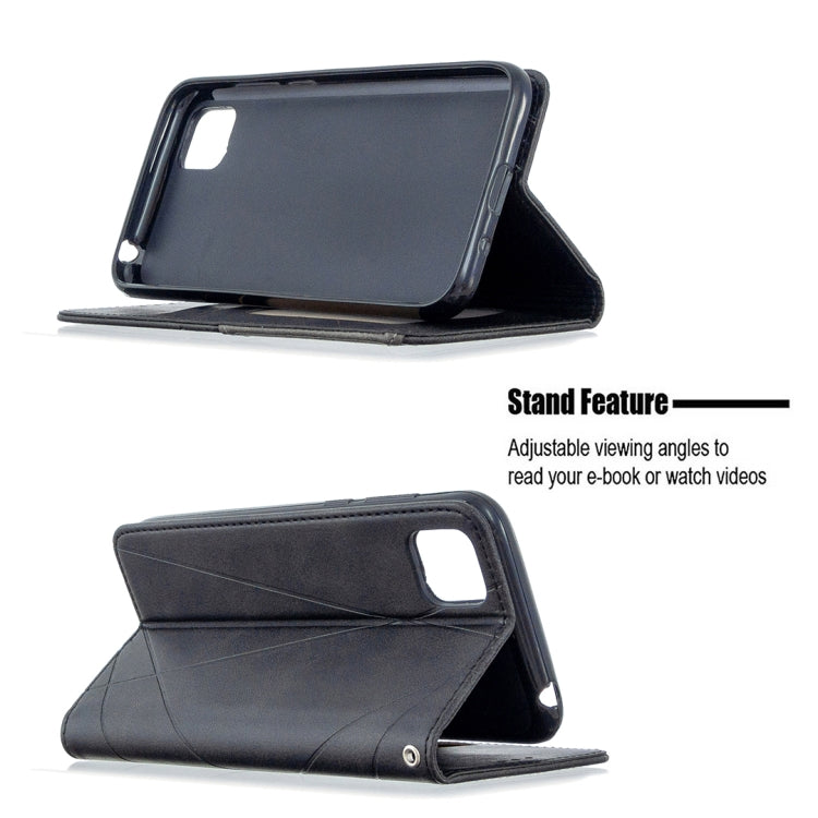For Huawei Y5P / Honor 9S Rhombus Texture Horizontal Flip Magnetic Leather Case with Holder & Card Slots & Wallet