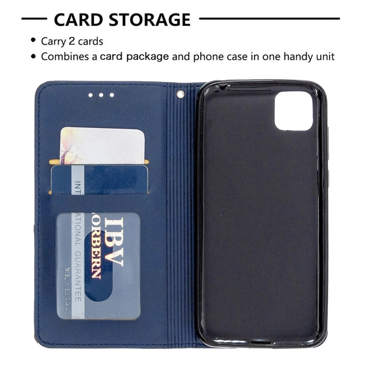 For Huawei Y5P / Honor 9S Rhombus Texture Horizontal Flip Magnetic Leather Case with Holder & Card Slots & Wallet