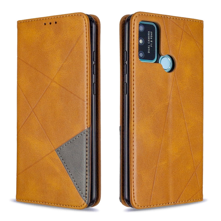 For Huawei Honor 9A Rhombus Texture Horizontal Flip Magnetic Leather Case with Holder & Card Slots & Wallet