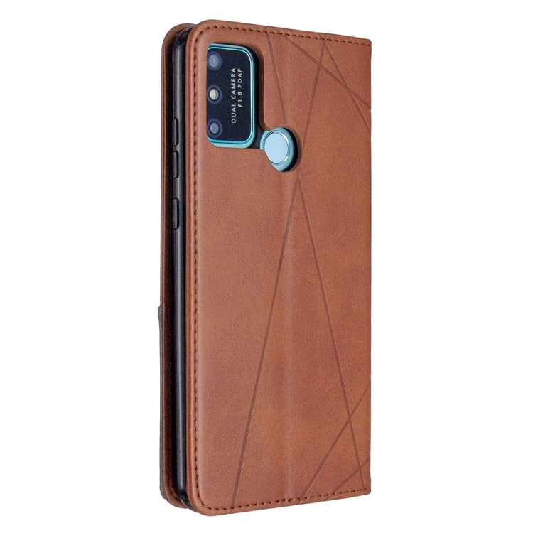 For Huawei Honor 9A Rhombus Texture Horizontal Flip Magnetic Leather Case with Holder & Card Slots & Wallet