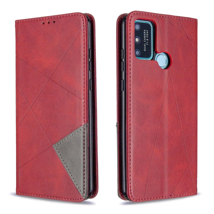 For Huawei Honor 9A Rhombus Texture Horizontal Flip Magnetic Leather Case with Holder & Card Slots & Wallet