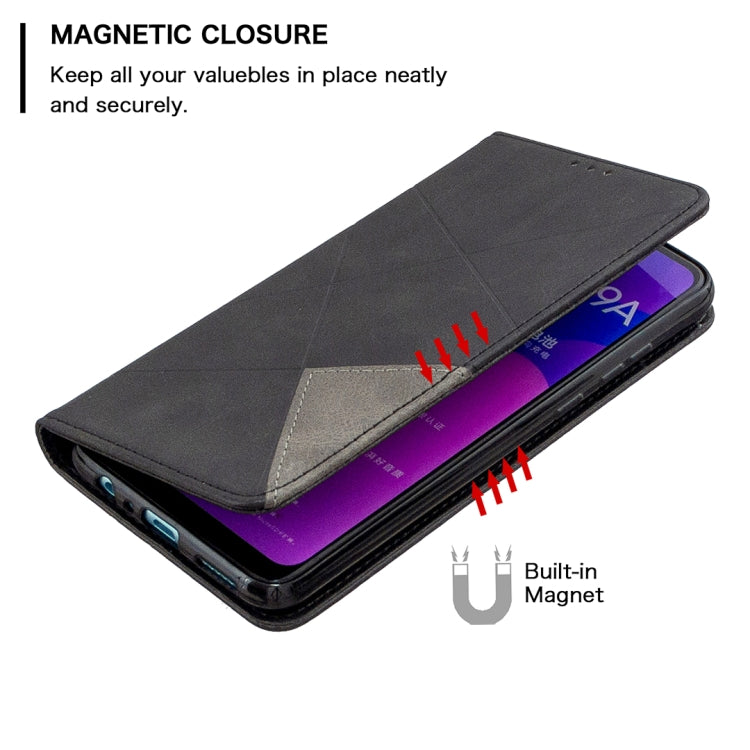 For Huawei Honor 9A Rhombus Texture Horizontal Flip Magnetic Leather Case with Holder & Card Slots & Wallet