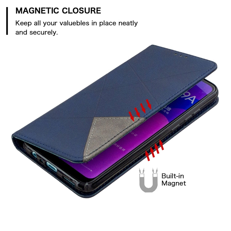 For Huawei Honor 9A Rhombus Texture Horizontal Flip Magnetic Leather Case with Holder & Card Slots & Wallet