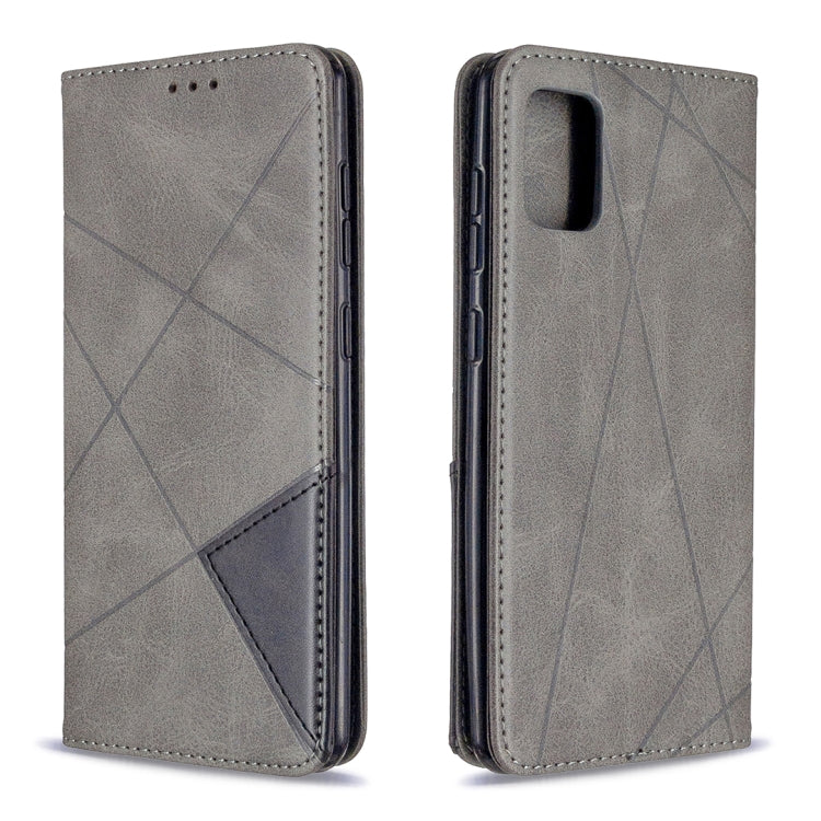 For Samsung Galaxy A31 Rhombus Texture Horizontal Flip Magnetic Leather Case with Holder & Card Slots & Wallet