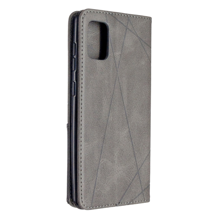 For Samsung Galaxy A31 Rhombus Texture Horizontal Flip Magnetic Leather Case with Holder & Card Slots & Wallet