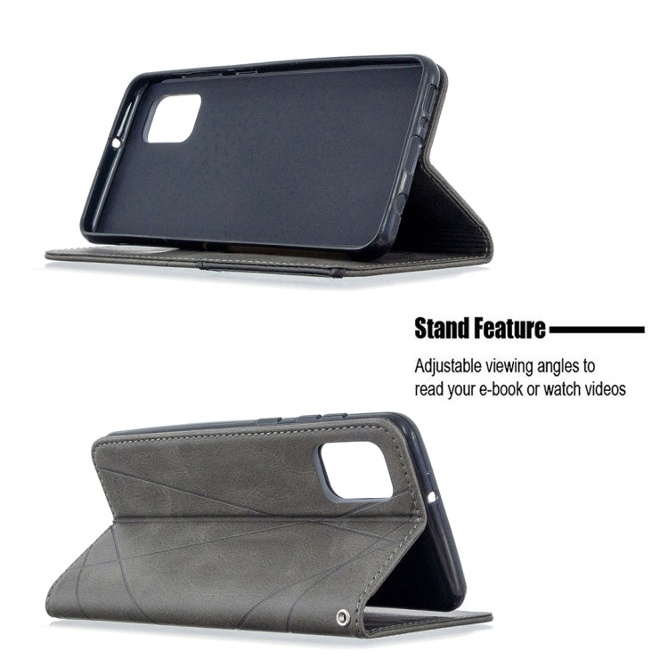 For Samsung Galaxy A31 Rhombus Texture Horizontal Flip Magnetic Leather Case with Holder & Card Slots & Wallet