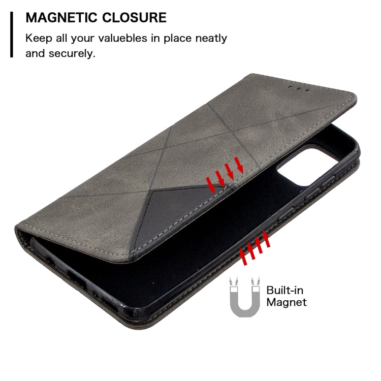 For Samsung Galaxy A31 Rhombus Texture Horizontal Flip Magnetic Leather Case with Holder & Card Slots & Wallet