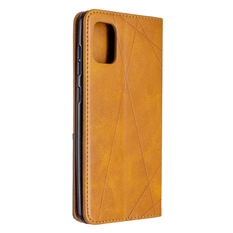 For Samsung Galaxy A31 Rhombus Texture Horizontal Flip Magnetic Leather Case with Holder & Card Slots & Wallet