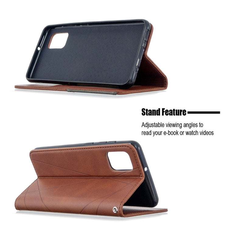 For Samsung Galaxy A31 Rhombus Texture Horizontal Flip Magnetic Leather Case with Holder & Card Slots & Wallet