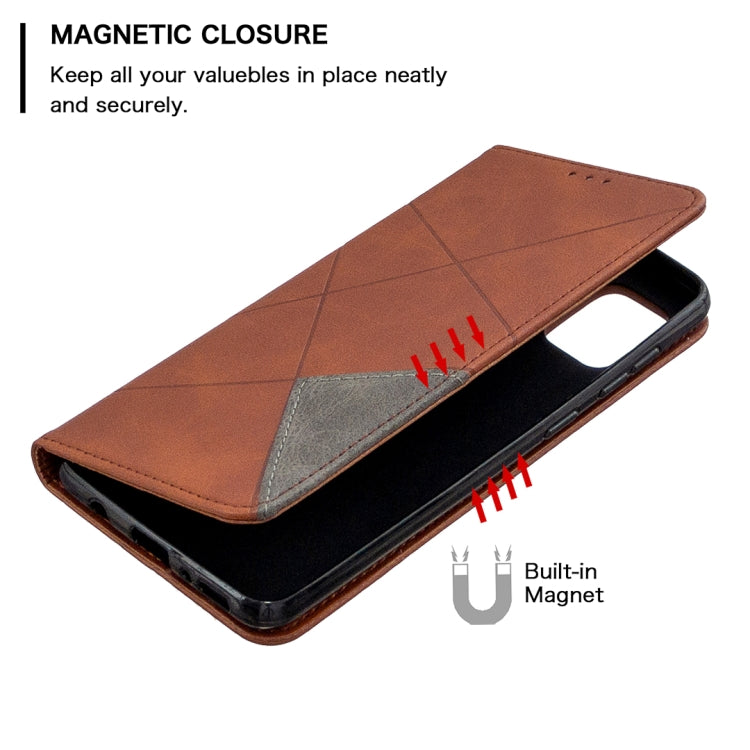 For Samsung Galaxy A31 Rhombus Texture Horizontal Flip Magnetic Leather Case with Holder & Card Slots & Wallet