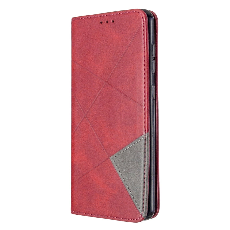 For Samsung Galaxy A31 Rhombus Texture Horizontal Flip Magnetic Leather Case with Holder & Card Slots & Wallet