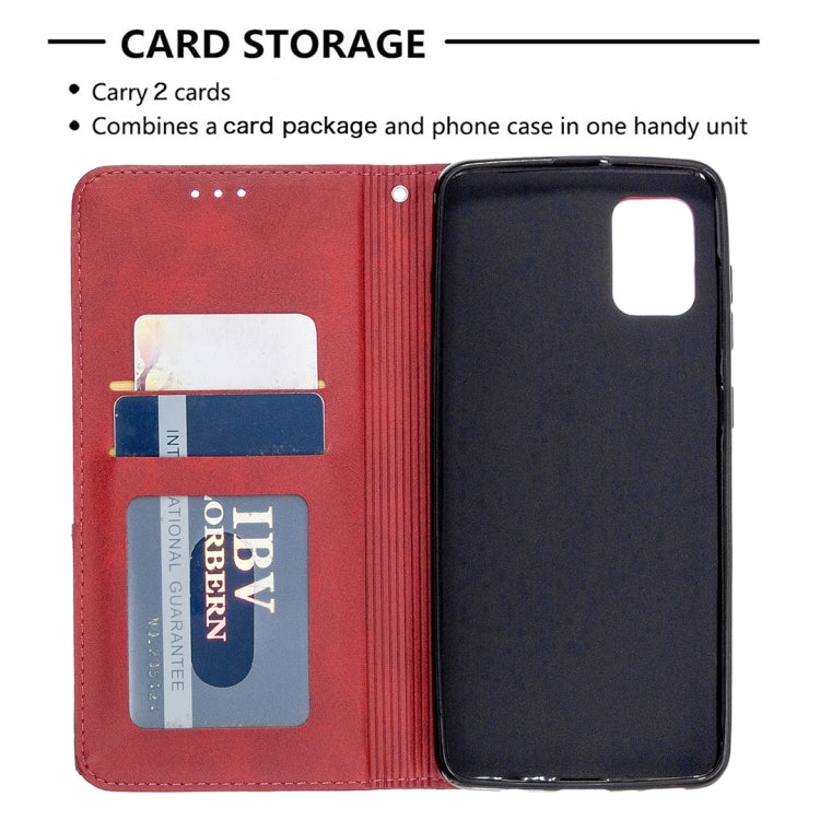 For Samsung Galaxy A31 Rhombus Texture Horizontal Flip Magnetic Leather Case with Holder & Card Slots & Wallet