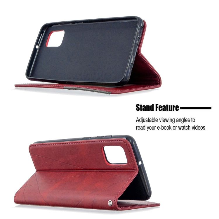 For Samsung Galaxy A31 Rhombus Texture Horizontal Flip Magnetic Leather Case with Holder & Card Slots & Wallet