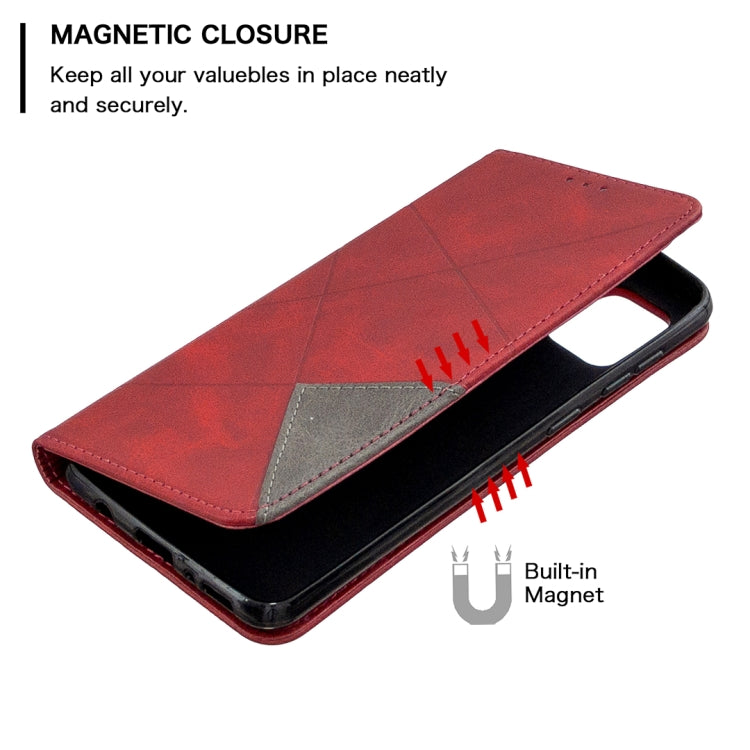 For Samsung Galaxy A31 Rhombus Texture Horizontal Flip Magnetic Leather Case with Holder & Card Slots & Wallet