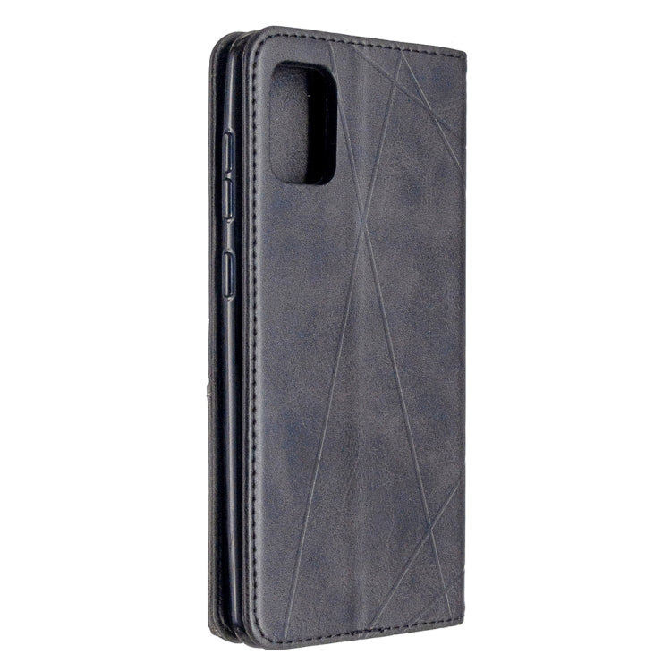 For Samsung Galaxy A31 Rhombus Texture Horizontal Flip Magnetic Leather Case with Holder & Card Slots & Wallet
