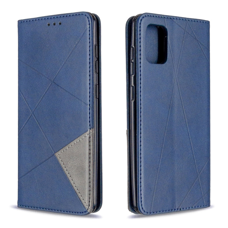 For Samsung Galaxy A31 Rhombus Texture Horizontal Flip Magnetic Leather Case with Holder & Card Slots & Wallet